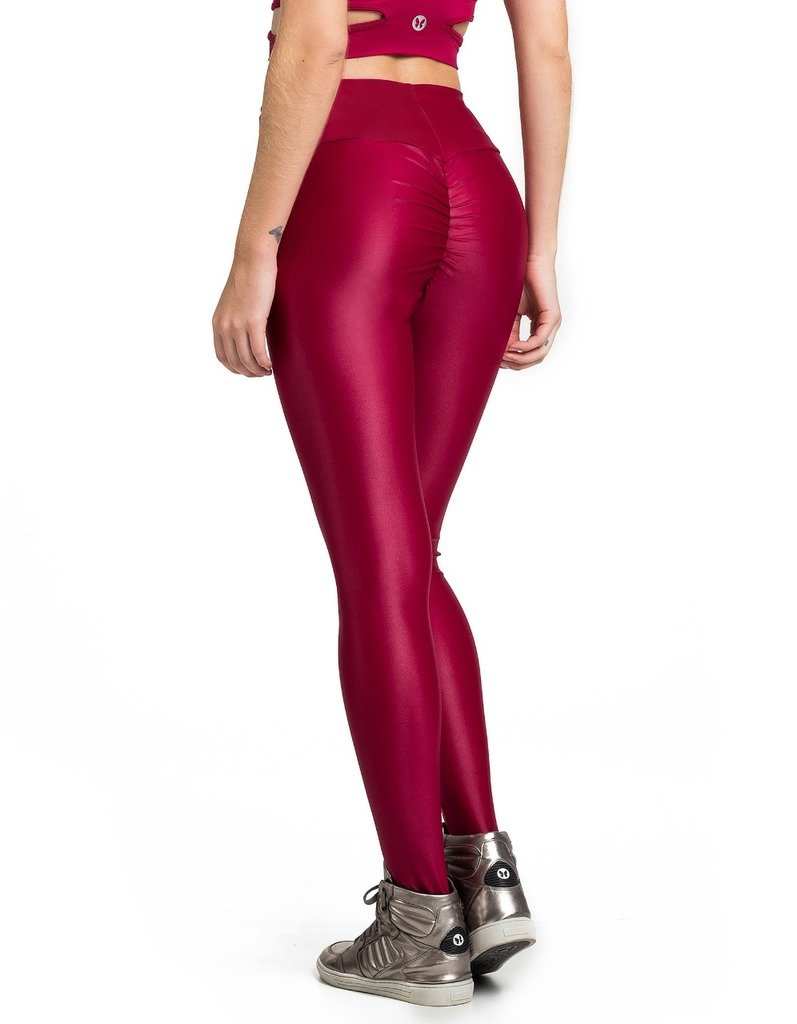 RED LIQUID SCRUNCH LEGGINGS - Islandgirlclothing
