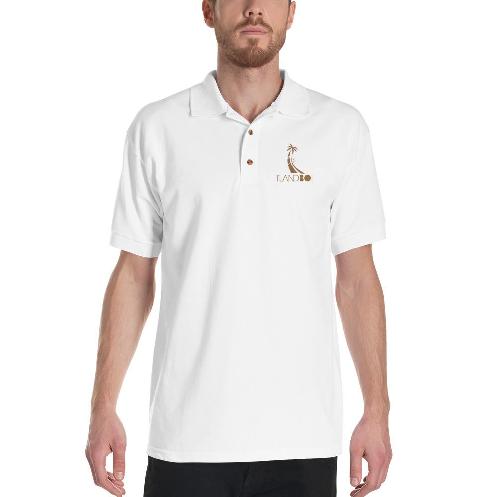 Gold Embroidered I'LAND BOI Polo Shirt - Islandgirlclothing