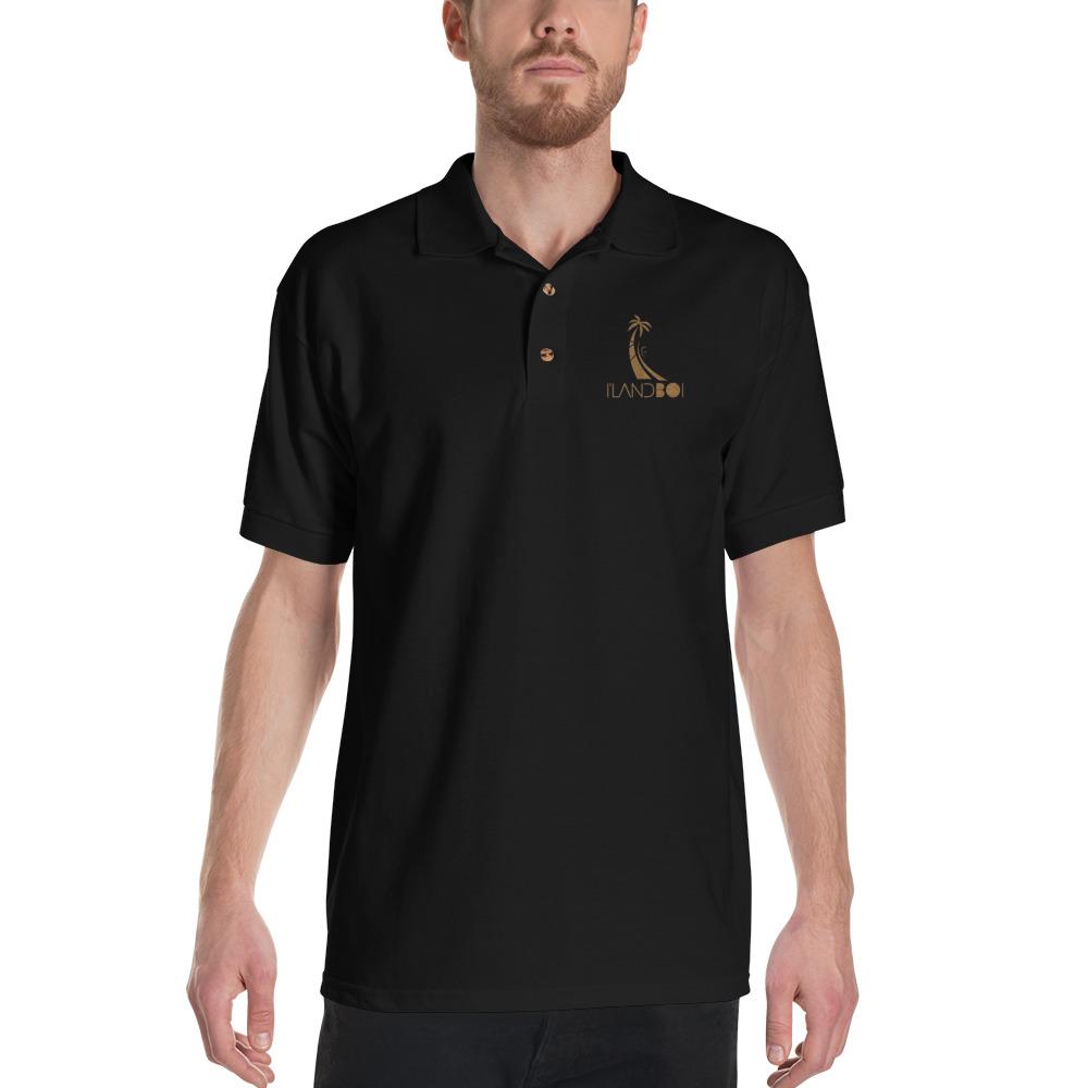 Gold Embroidered I'LAND BOI Polo Shirt - Islandgirlclothing