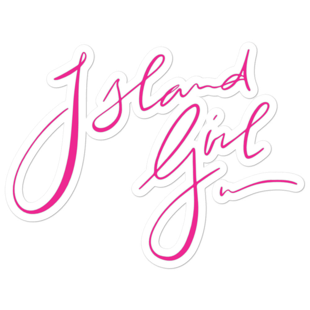 Pink Island Girl Signature sticker - Islandgirlclothing